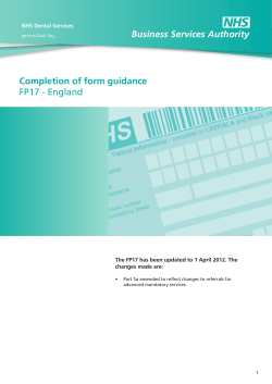 Completion of form guidance FP17	-	England Business Services Authority