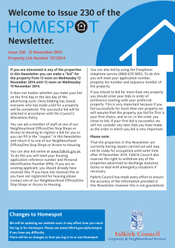 Welcome to Issue 230 of the Newsletter. Property List Number 12112014