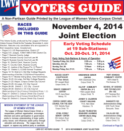 VOTERS GUIDE Joint Election November 4, 2014