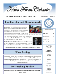 News FromCoharie Spooktacular and Monster Mash Inside this issue: