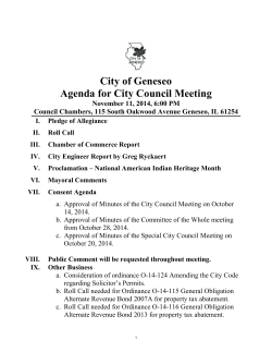 City of Geneseo Agenda for City Council Meeting