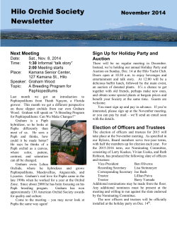 Hilo Orchid Society Newsletter November 2014 Next Meeting