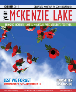 McKENZIE LAKE your Lest We Forget babysitter