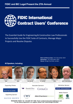 FIDIC International Contract Users’ Conference