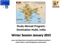 Winter Session January 2015 Study Abroad Program: Destination Hubli, India