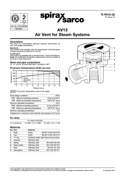 AV13 Air Vent for Steam Systems TI-P010-02 Description
