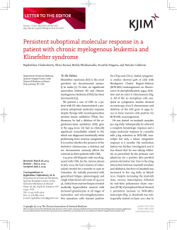 Persistent suboptimal molecular response in a Klinefelter syndrome