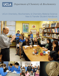 Department of Chemistry &amp; Biochemistry New &amp; Transfer Student Handbook 2014-2015