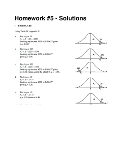 Homework #5 - Solutions! ! 1. Sincich, 4.88!