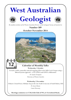 West Australian Geologist Number 509 October-November 2014