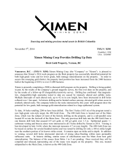 Ximen Mining Corp Provides Drilling Up Date November 5 TSX.V: XIM