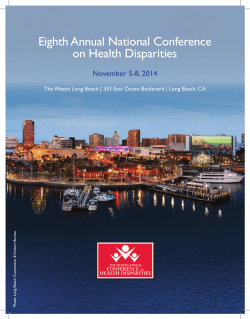 Eighth Annual National Conference on Health Disparities November 5-8, 2014