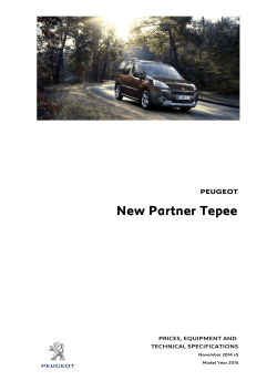New Partner Tepee Partner Tepee PEUGEOT PRICES, EQUIPMENT AND