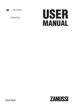 User manual Tumble Dryer ZDC67560W EN