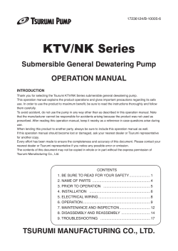 KTV/NK Series Submersible General Dewatering Pump OPERATION MANUAL 17236124/B-10005-6