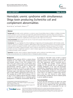 Hemolytic uremic syndrome with simultaneous Shiga toxin producing Escherichia coli and