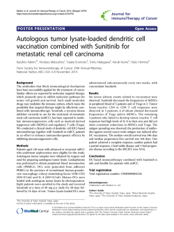 Autologous tumor lysate-loaded dendritic cell vaccination combined with Sunitinib for