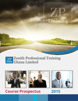 2015 Course Prospectus Zenith Professional Training Ghana Limited