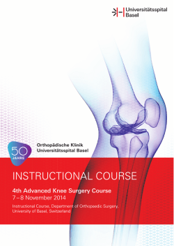 INSTRUCTIONAL COURSE 4th Advanced Knee Surgery Course 7 –