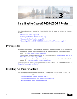 3 Installing the Cisco ASR-920-10SZ-PD Router