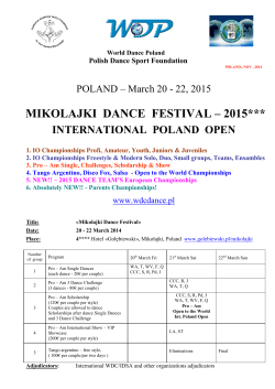 MIKOLAJKI  DANCE  FESTIVAL – 2015***