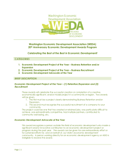Washington Economic Development Association (WEDA) 20 Anniversary Economic Development Awards Program