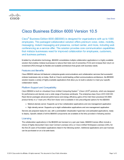 Cisco Business Edition 6000 Version 10.5