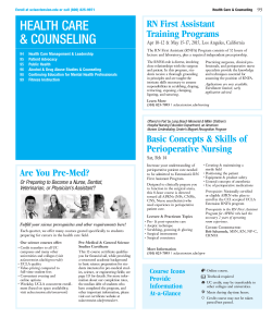 HEALTH CARE &amp; COUNSELING RN First Assistant Training Programs