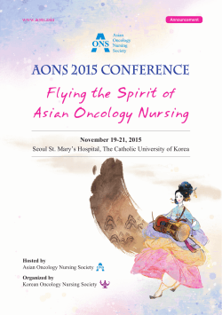 AONS 2015 Conference Flying the Spirit of Asian Oncology Nursing November 19-21, 2015