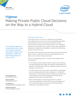 Making Private-Public Cloud Decisions on the Way to a Hybrid Cloud IT@Intel
