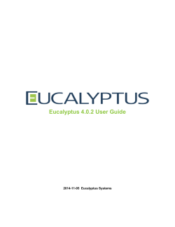 Eucalyptus 4.0.2 User Guide 2014-11-05  Eucalyptus Systems