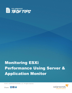 Monitoring ESXi Performance Using Server &amp; Application Monitor