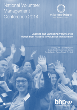 National Volunteer Management Conference 2014 Enabling and Enhancing Volunteering