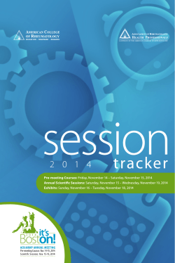 session tracker 2 0 1 4 Pre-meeting Courses: