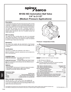 M10Si ISO Automation Ball Valve 1/4&#34; to 2-1/2&#34; (Medium Pressure Applications) Description