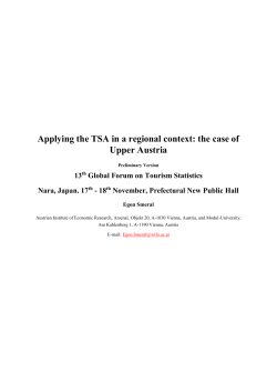 Applying the TSA in a regional context: the case of 13