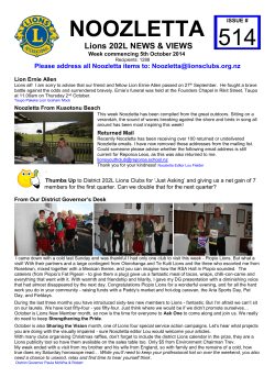 NOOZLETTA  Lions 202L NEWS &amp; VIEWS