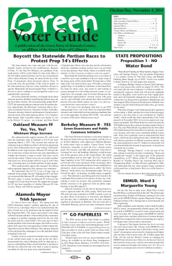 STATE PROPOSITIONS Water Bond Proposition 1 - NO