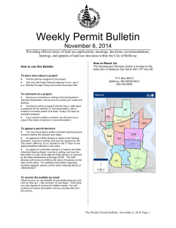 Weekly Permit Bulletin November 6, 2014