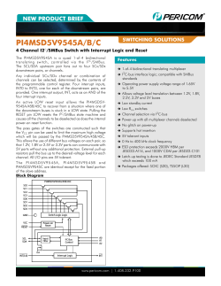 PI4MSD5V9545A/B/C Product Databrief NEW PRODUCT