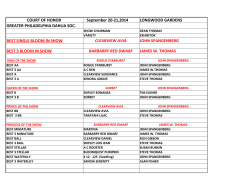 COURT OF HONOR September 20-21,2014 LONGWOOD GARDENS GREATER PHILADELPHIA DAHLIA SOC.