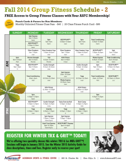 FREE Access to Group Fitness Classes with Your ASFC Membership!
