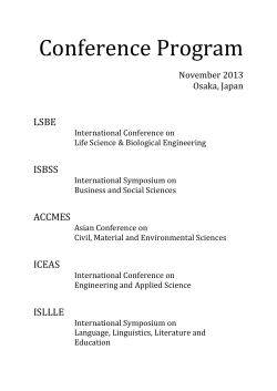 Conference Program  LSBE ISBSS