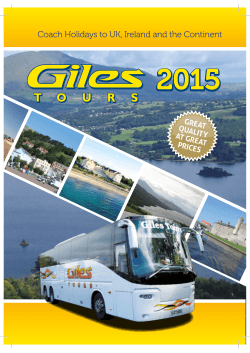 2015 Coach Holidays to UK, Ireland and the Continent GREAT QUALITY