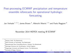Post-processing ECMWF precipitation and temperature ensemble reforecasts for operational hydrologic forecasting