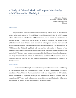 A Study of Oriental Music in European Notation by A.M.Chinnaswāmi Mudaliyār