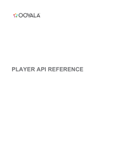 PLAYER API REFERENCE
