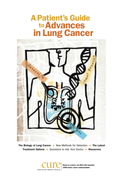 cure advances in Lung Cancer a patient’s Guide