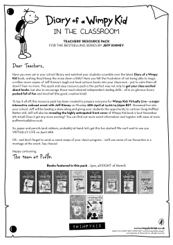 IN THE CLASSROOM Dear Teachers, TEACHERS’ RESOURCE PACK JEFF KINNEY