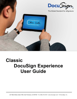 Classic DocuSign Experience User Guide